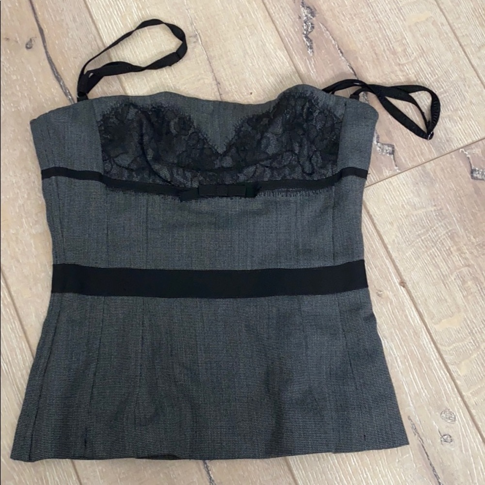 Black and white lace dolce and gabana corset top